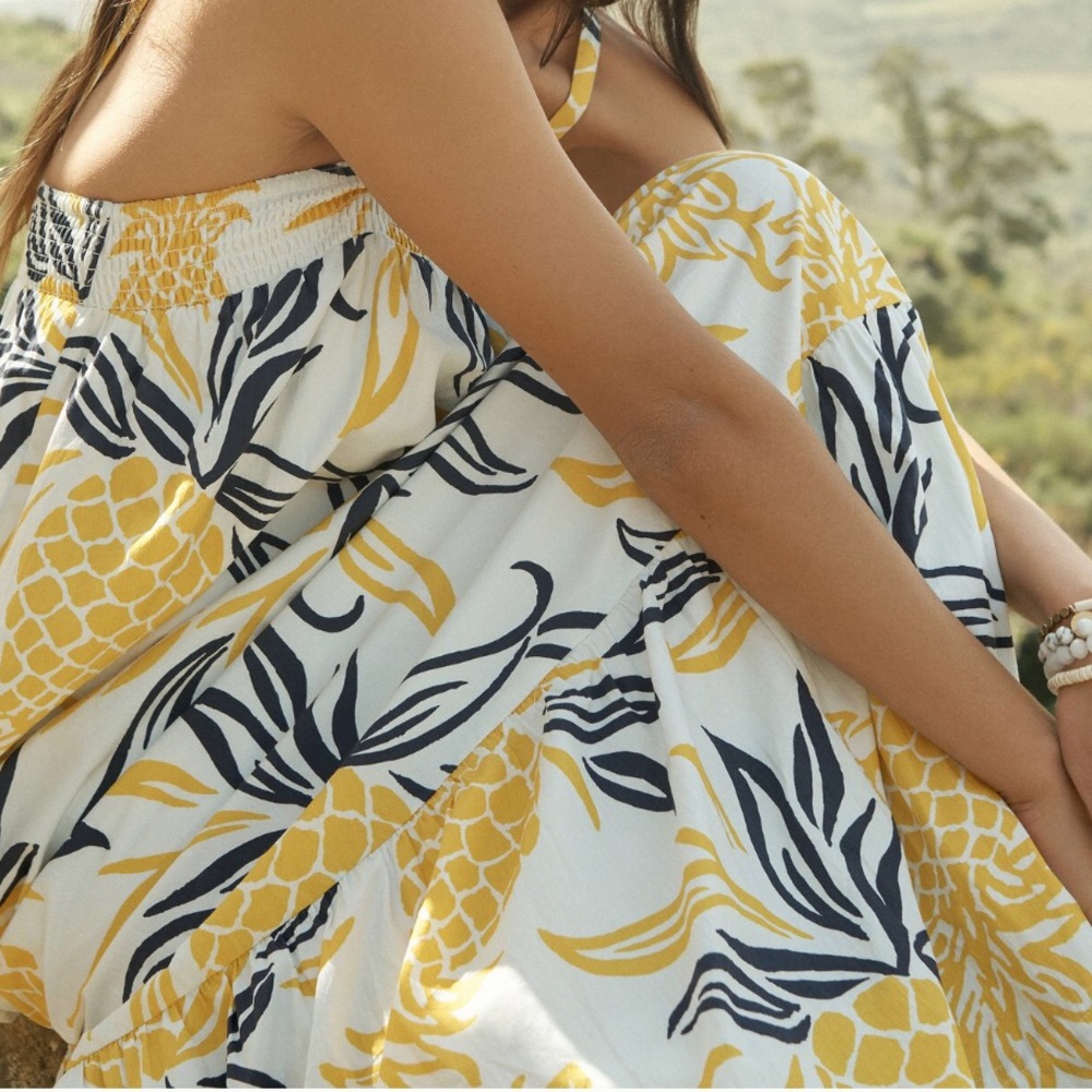 Anthropologie floral flounced maxi dress XSP or MP - Picture 7 of 8